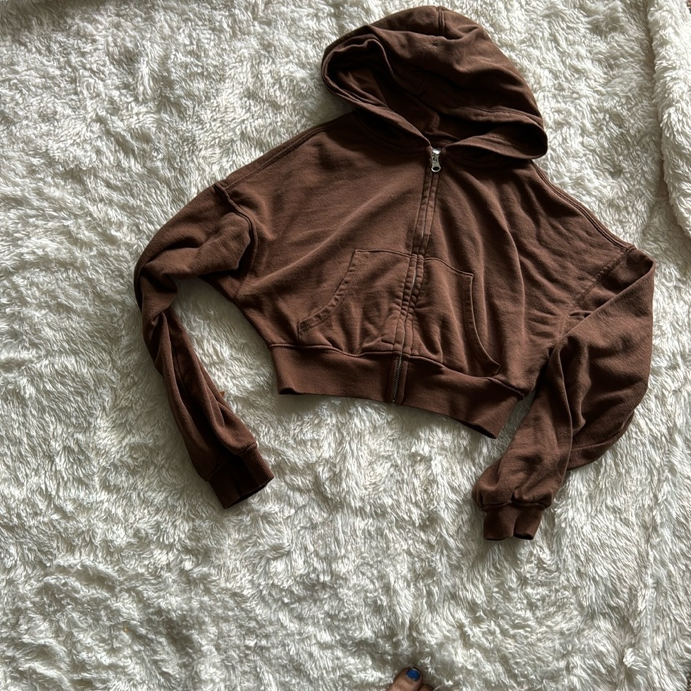 Brown cropped hoodie